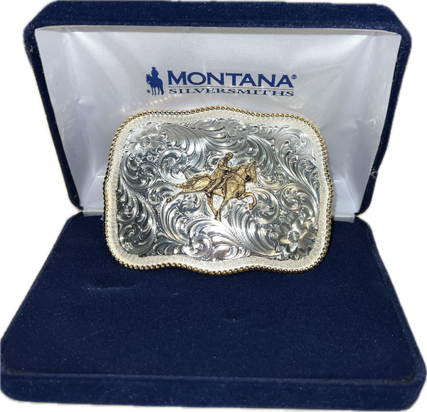 Montana Silversmiths silver Engraved Belt Buckle-860F