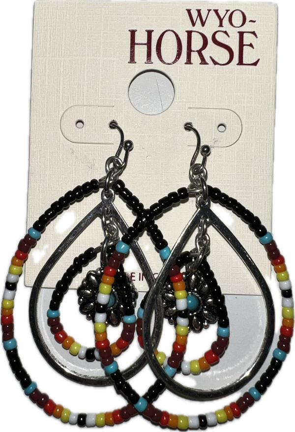 Wyo-Horse Multicolored Earrings-JE408BK