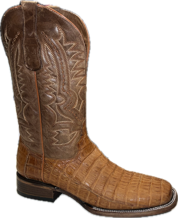 Circle G Mens Tan Shedron Caimen Wide Square Toe Boot-L6141