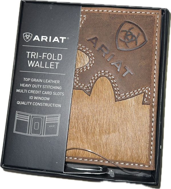 Ariat Tri Fold Rodeo Fur Wallet-A3562402