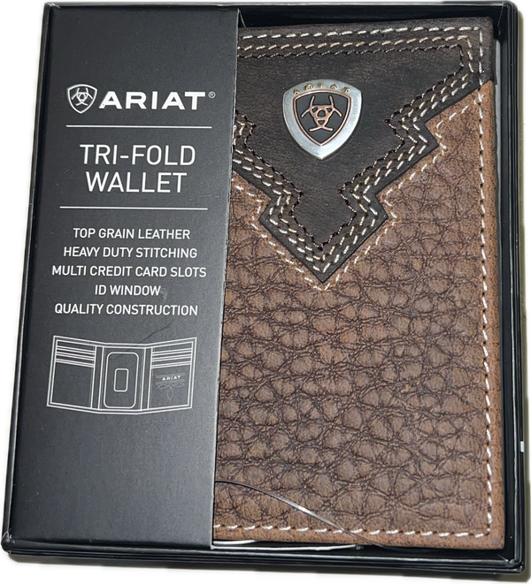 Ariat Tooled Leather Tri Fold Wallet-A35621282