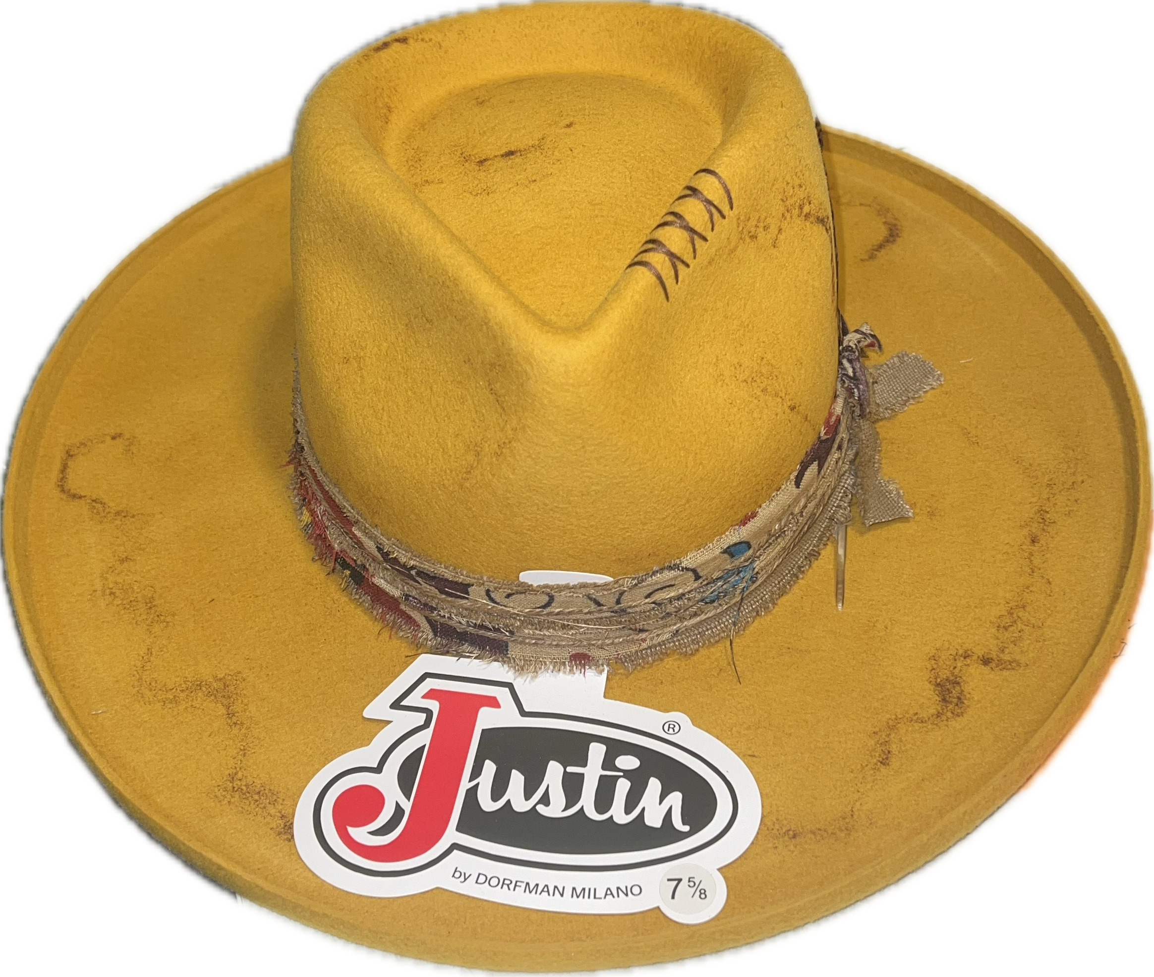 Justin Ladies Mustard Vintage Collection Flat Brim-JF0299JLNE40