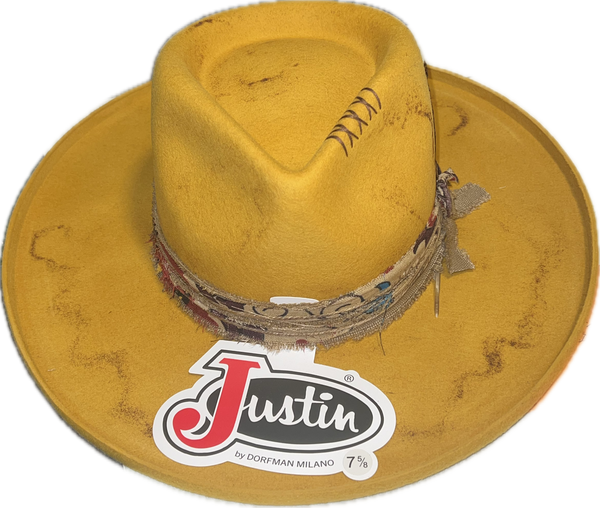 Justin Ladies Mustard Vintage Collection Flat Brim-JF0299JLNE40