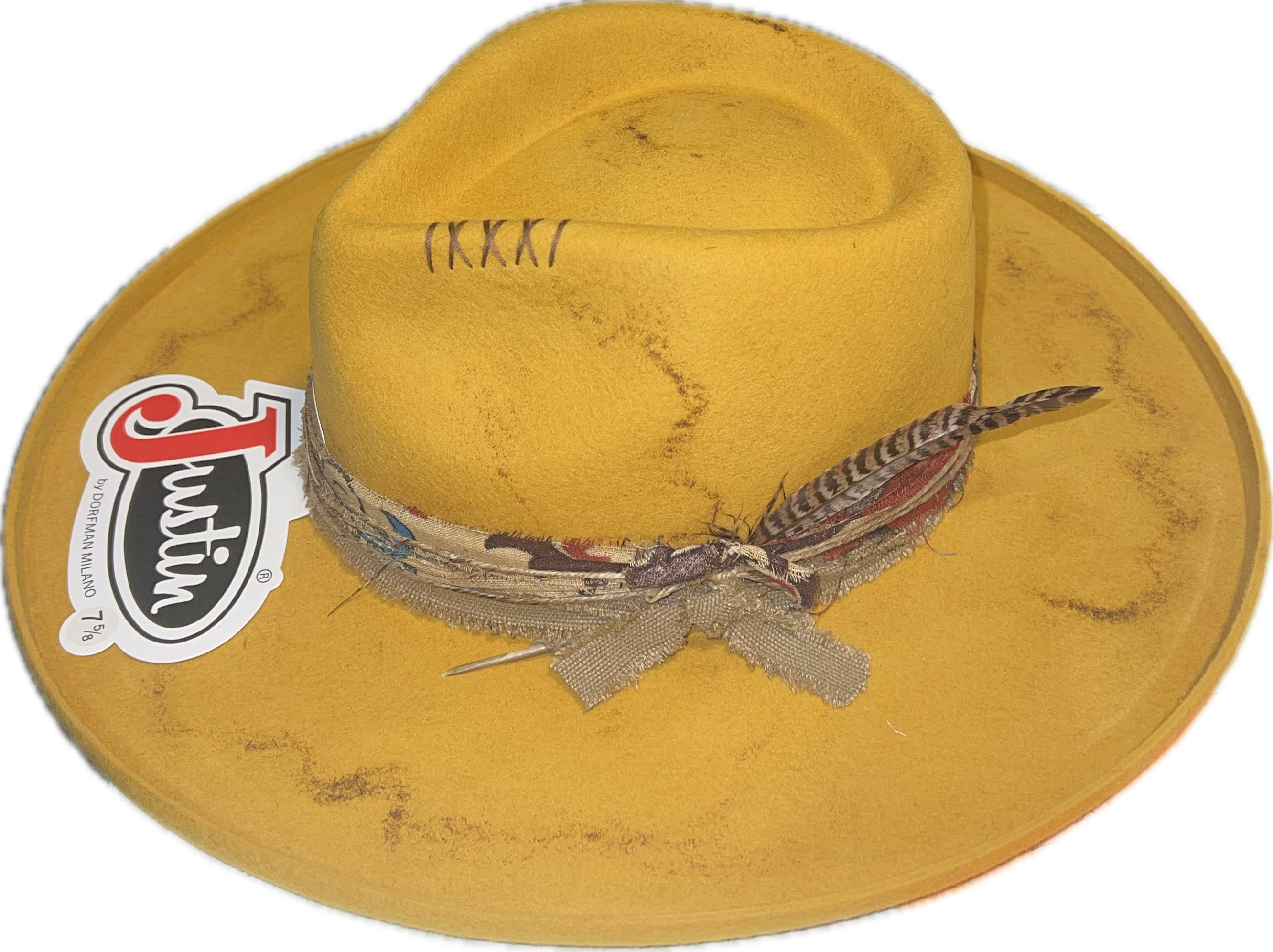 Justin Ladies Mustard Vintage Collection Flat Brim-JF0299JLNE40