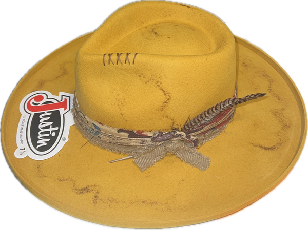 Justin Ladies Mustard Vintage Collection Flat Brim-JF0299JLNE40