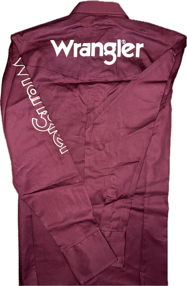 Wrangler Men's Burgundy Competition Shirt-112355405