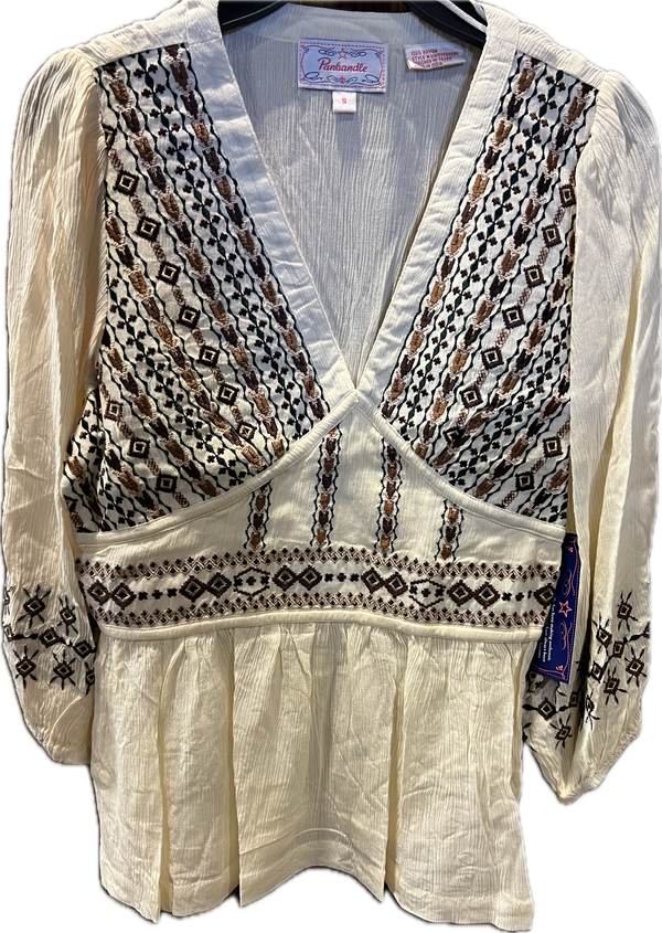 Rock and Roll Ladies Boho Woven Shirt-LW52T04695