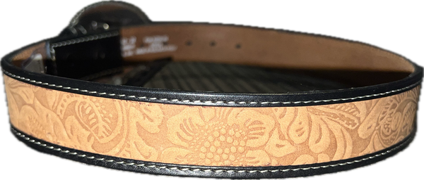 Nocona Kids Leather Tooled Bucking Bull Belt-N4442867