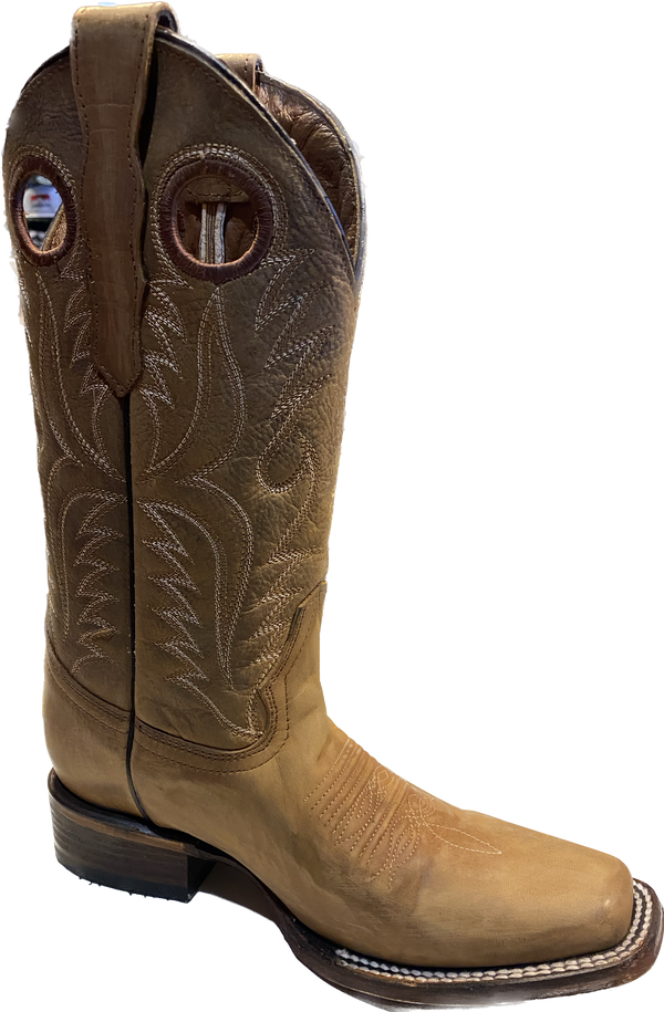 Circle G Ladies Tan/Chocolate Square Toe Boot L6169