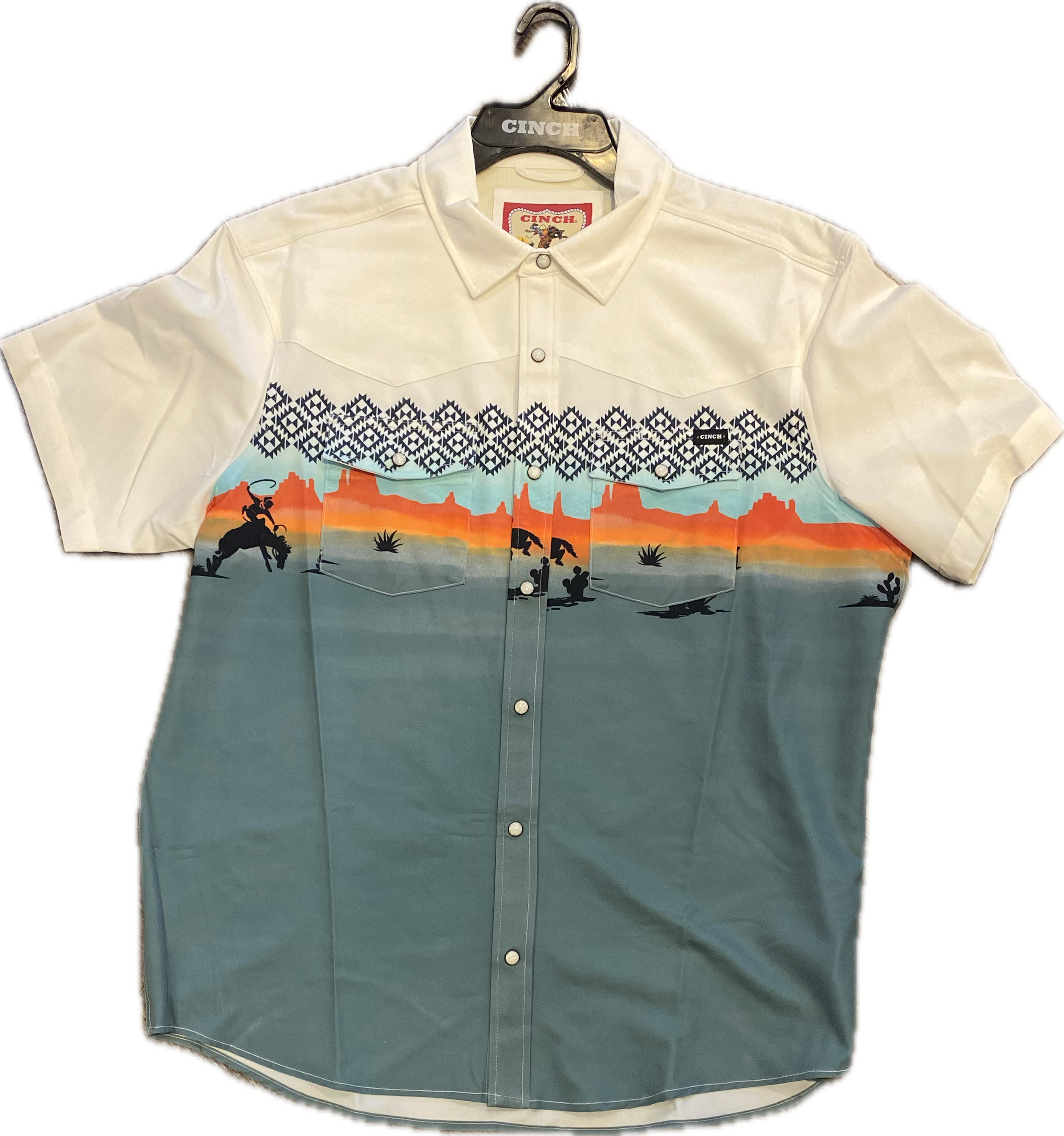 Cinch Men's Short Sleeve Multicolor Camp Shirt MTW1402004