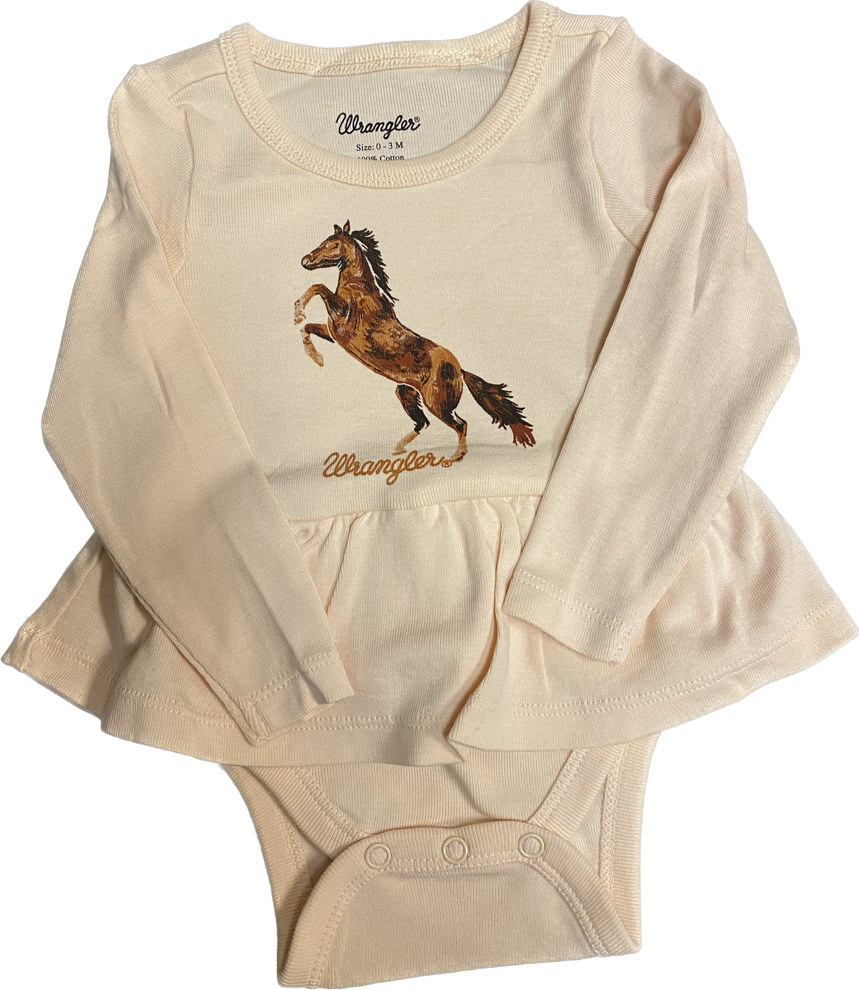 Wrangler Baby Girl Long Sleeve Horse Onesie 112356565