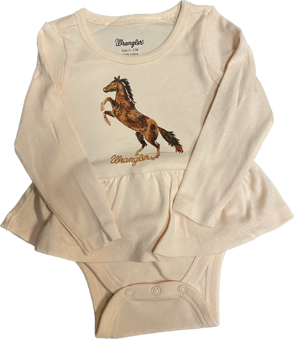 Wrangler Baby Girl Long Sleeve Horse Onesie 112356565