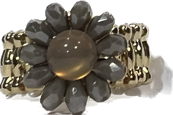 Coco and Carmen Cocktail Stretch Grey Ring-2415389D