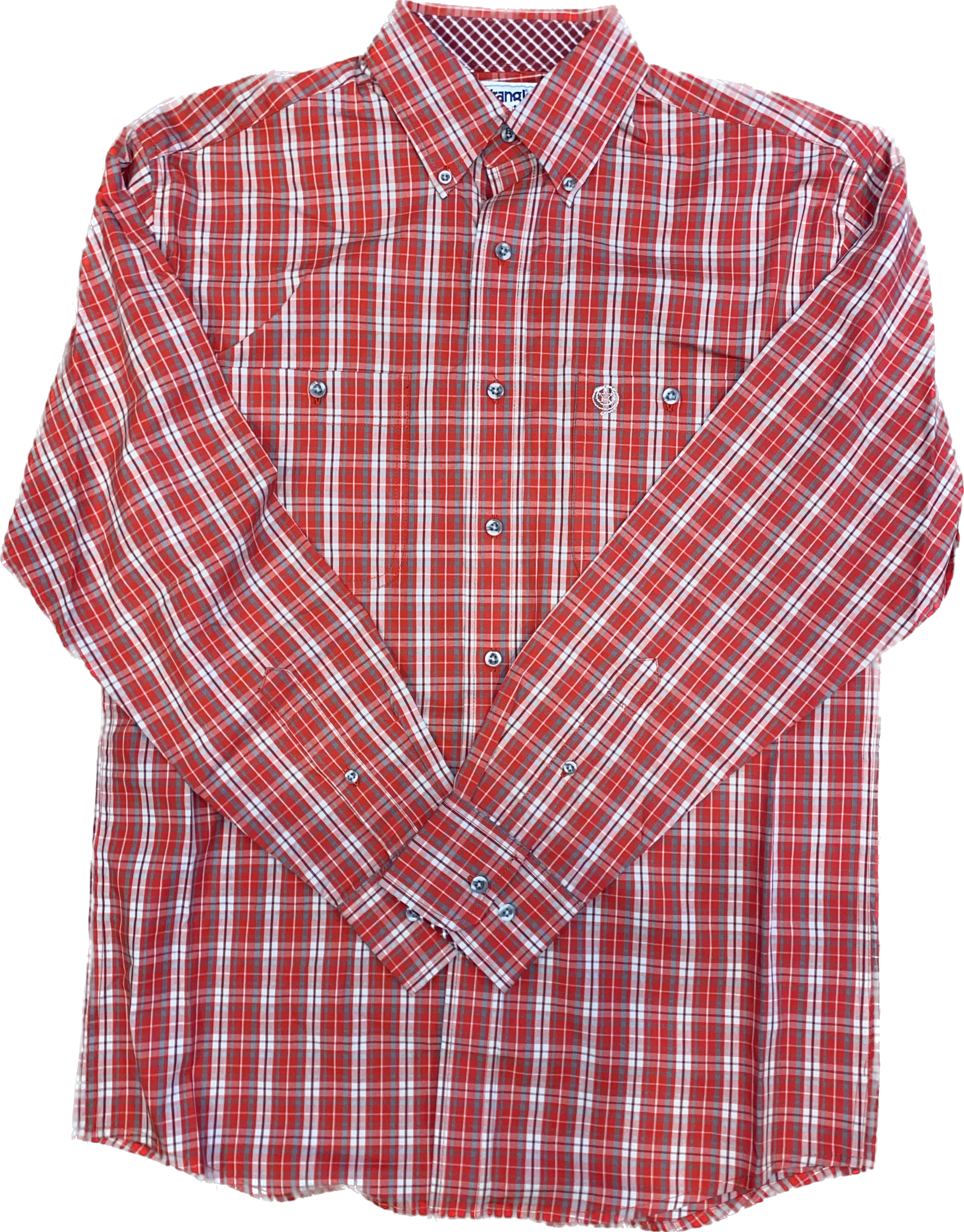 Wrangler Men's George Strait Long Sleeve Red Plaid Button Up 112356635