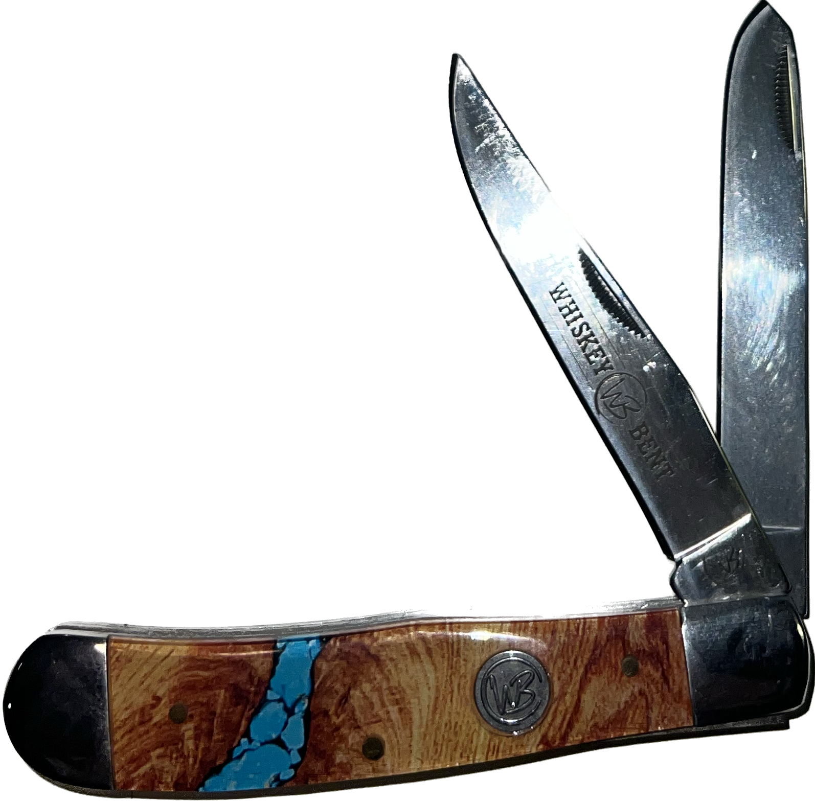 Whiskey Bent Turquoise River Trapper Knife WB11-14