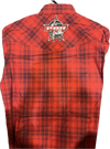 Wrangler Mens Red Plaid PBR Shirt-112355406