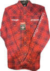 Wrangler Mens Red Plaid PBR Shirt-112355406