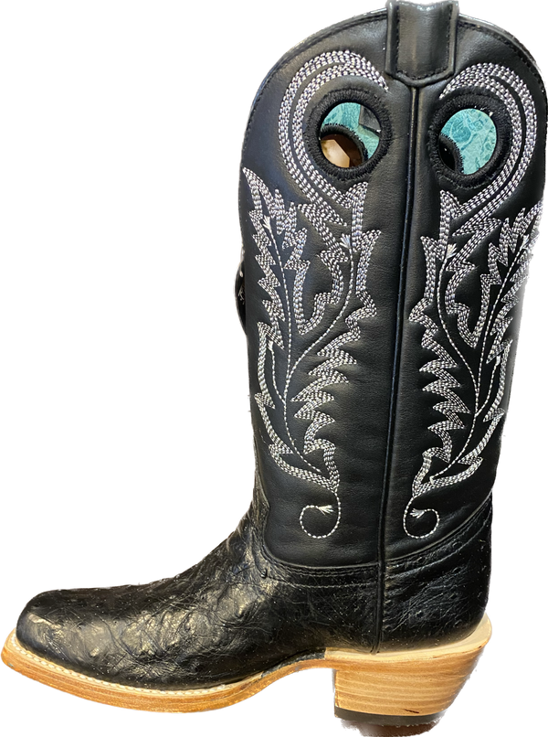 Corral Ladies Black/Silver Ostrich Cutter Toe Boot - A4560