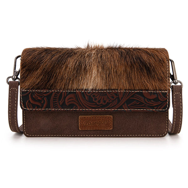 Wrangler Genuine Hair-On Cowhide Wallet - Coffee - WG169-W030CF