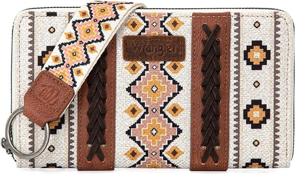 Wrangler Southwestern Art Print Wallet Coffee - WG2202-W006CF