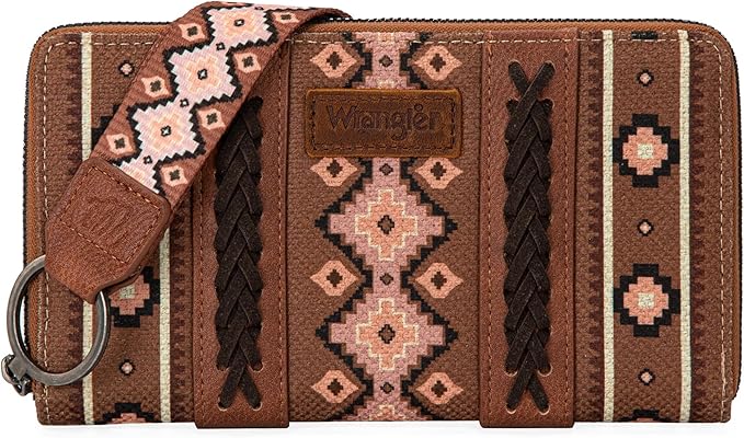 Wrangler Southwestern Art Print Wallet Dark Brown - WG2203-W006DBR