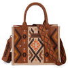 Wrangler Aztec Embroidered Tote Brown Crossbody-WG2214-8120BR