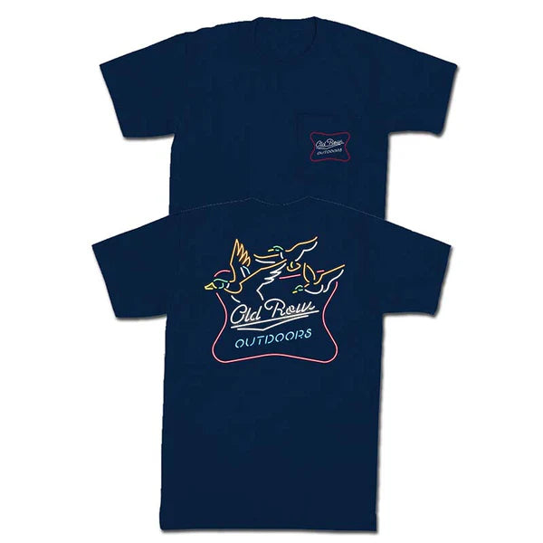 Old Row Outdoors Neon Duck Pocket Tee - Navy - WROW3268