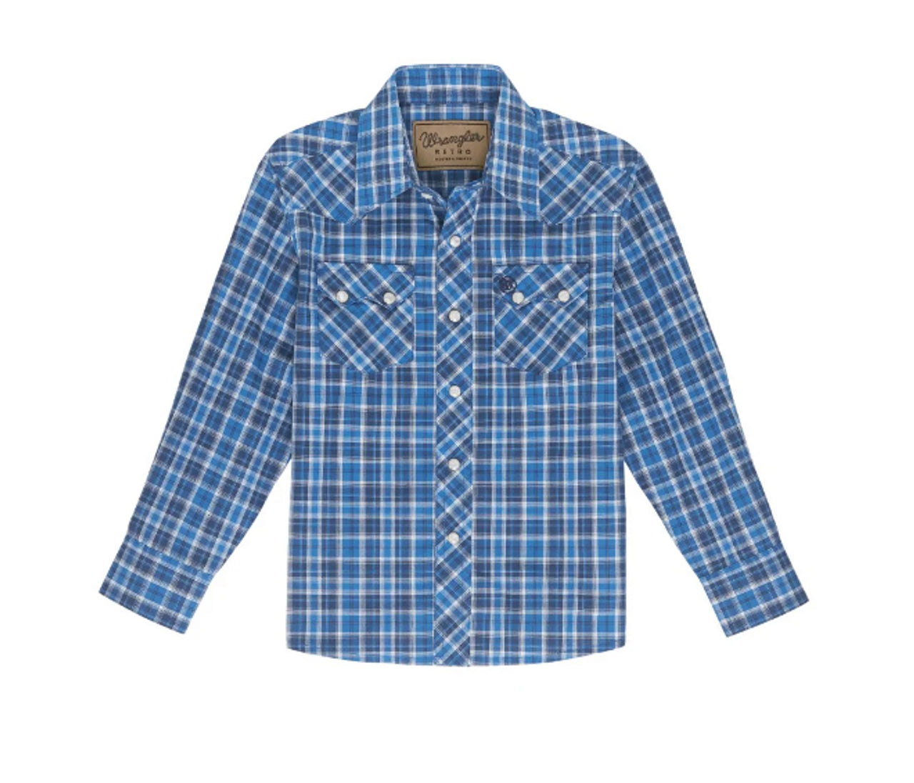 Wrangler Boy's Retro Blue Shirt - 112351485