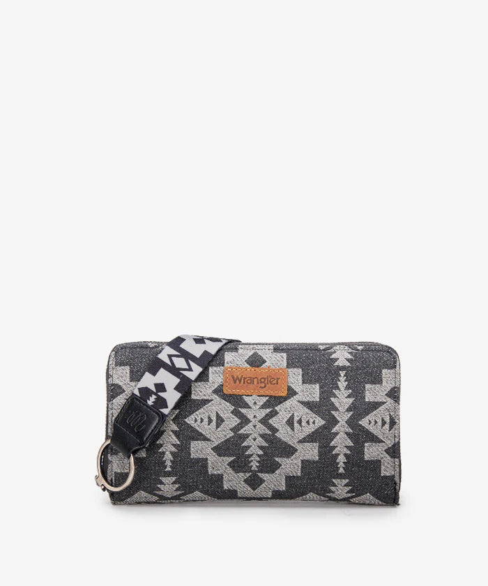 Wrangler All-Over Black Aztec Print Wristlet-WG2212-W006BK