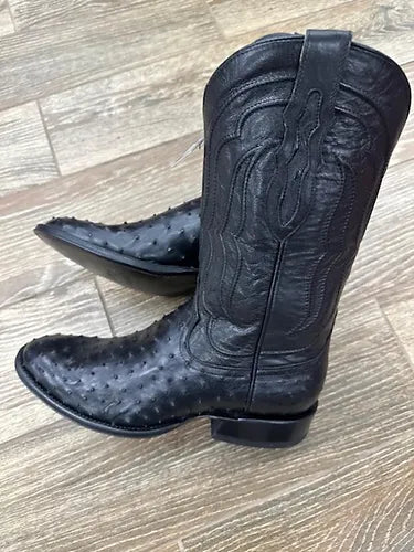 Tony Lama Zony Black Full Quill Ostrich Cowboy Boot - DR5357