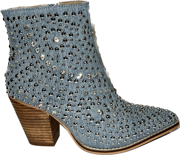 Corkys Ladies Footwear Women's Line Dance - Blue Denim Bootie 80-0177-BLDN-Q