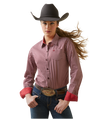 Ariat Ladies Red Kirby Stretch Fit Shirt-10046701