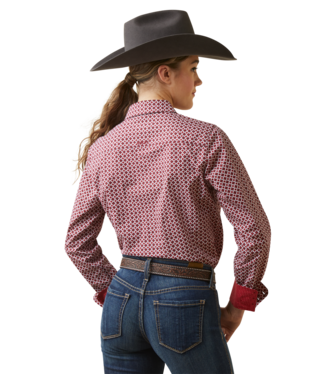 Ariat Ladies Red Kirby Stretch Fit Shirt-10046701