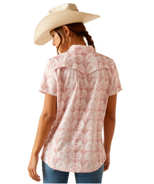 Ariat Ladies Brush Stroke Pink VenTEK Short Sleeve Shirt-10049068