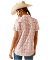 Ariat Ladies Brush Stroke Pink VenTEK Short Sleeve Shirt-10049068