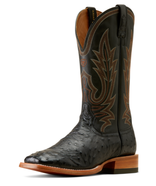 Ariat Men's Showboat Black Ostrich Boots-10047084