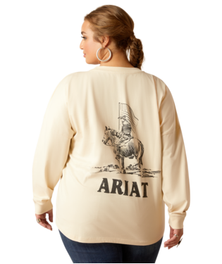 Ariat Ladies True West Oversized Tee Tan 10046320