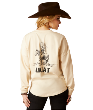 Ariat Ladies True West Oversized Tee Tan 10046320