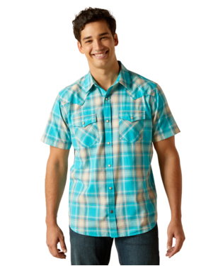 Ariat Men's Peacock Blue Howard Retro Fit Shirt-10051305