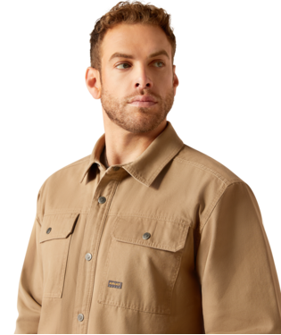 Ariat Mens Khaki Rebar Canvas Shirt Jacket-10052426