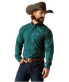 Ariat Men's Wrinkle Free Deep Teal Grover Fitted Shirt-10052382