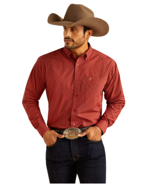 Ariat Mens Sanders Classic Fit Red Shirt-10052372