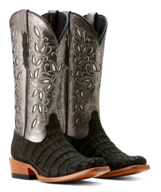 Ariat Ladies Futurity Silk Black Sueded Caiman Boot-10053721