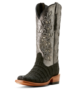 Ariat Ladies Futurity Silk Black Sueded Caiman Boot-10053721