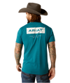 Ariat Men's Cyan Black Heather Stacks TShirt-10052036