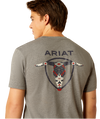 Ariat Men's Graphite Heather Southwestern Longhorn TShirt-10052037