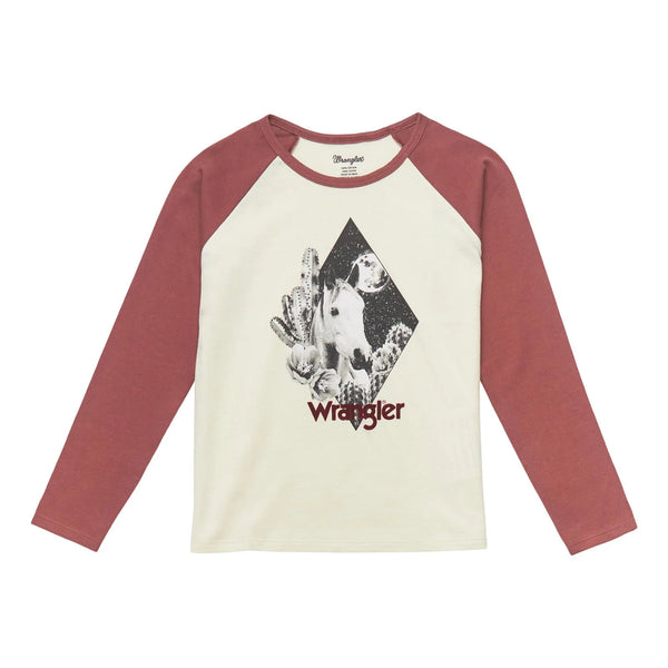 Wrangler Girls Baseball T-shirt Graphic Horse - 112353142