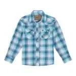 Wrangler Boy's Retro Blue Snap Shirt Long Sleeve - 112351854