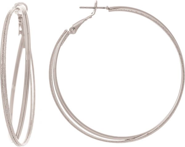 Rain Jewelry Collection Silver Double Wire Hinge Hoop Earrings E4352S