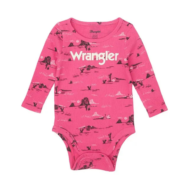 Wrangler Baby Girl Long Sleeve Pink Onesie 112356570